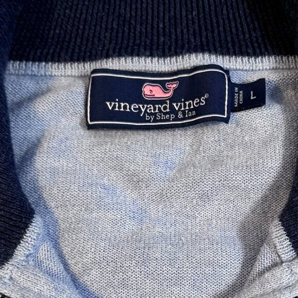Vineyard Vines Light Blue Quarter Zip Quiet Luxury Preppy Men's Sweater (Size L) - Picture 5 of 13